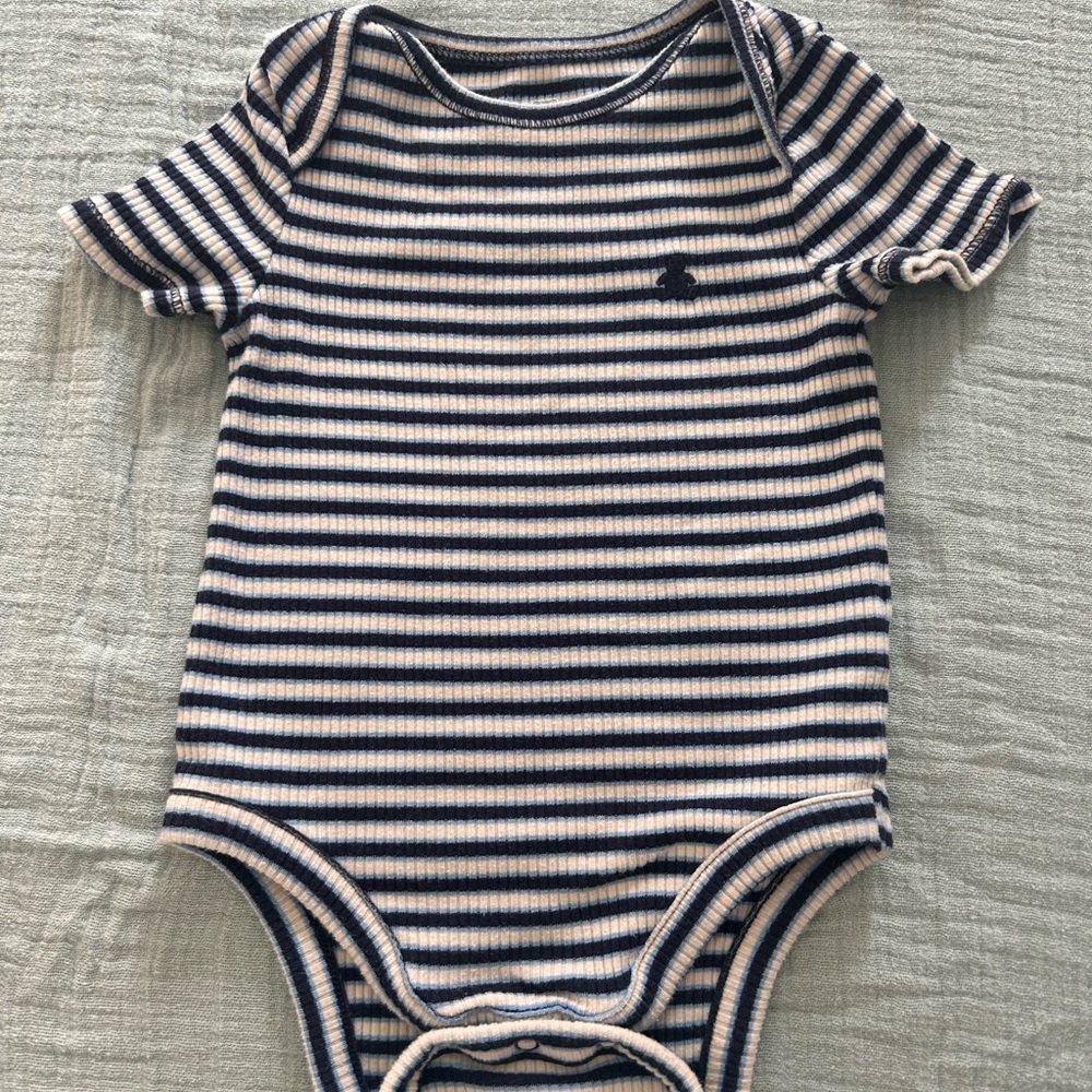 BABY GAP Navy and Cream Striped Bodysuit